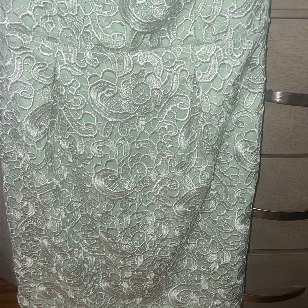 Aidan Mattox Mint Lace Mini Dress - Picture 7 of 8